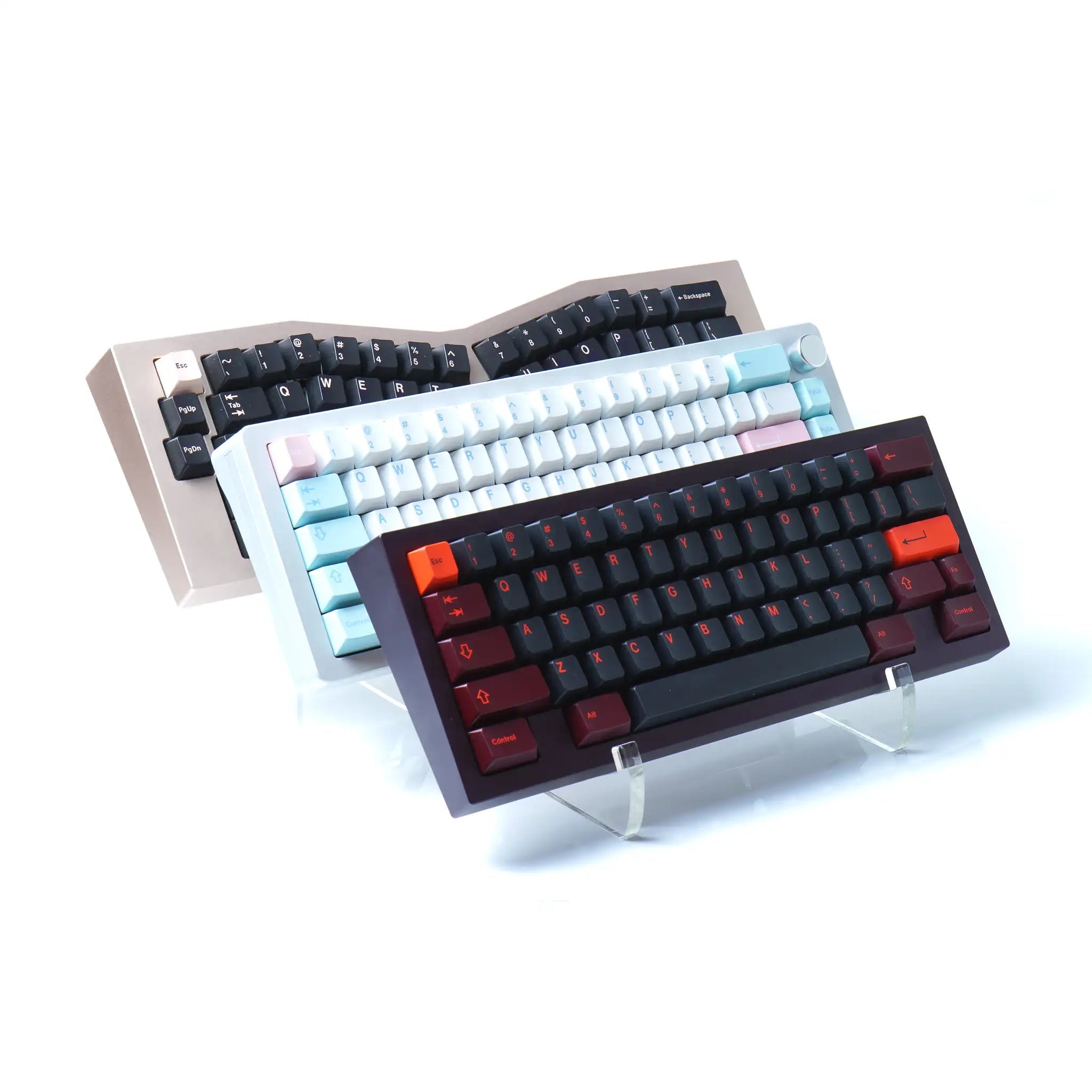 Acrylic Triple Keyboard Stand - Minimalist Desk Organizer for Keyboards.