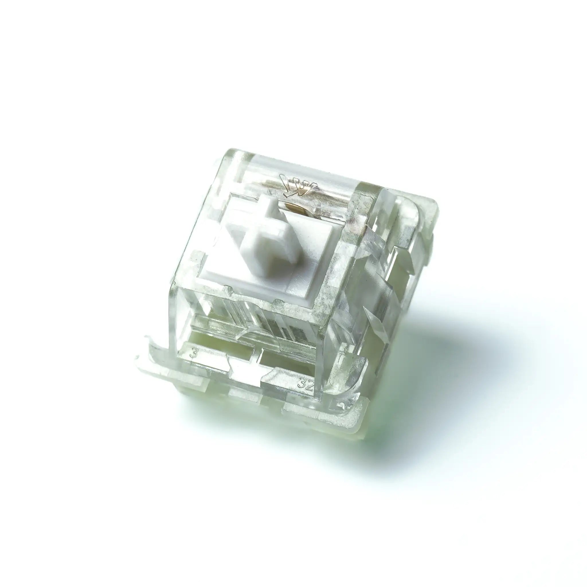 KTT White Kang V3 Linear Mechanical Keyboard Switches font view - IKASAYA